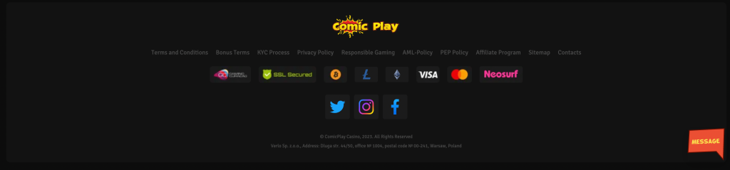 comic play casino legit